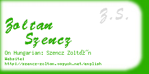 zoltan szencz business card